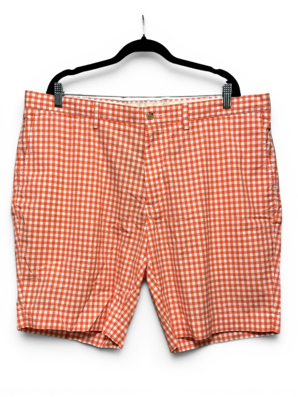 Men’s Polo Ralph Lauren Orange & White Checkered Shorts Size 42– Like New